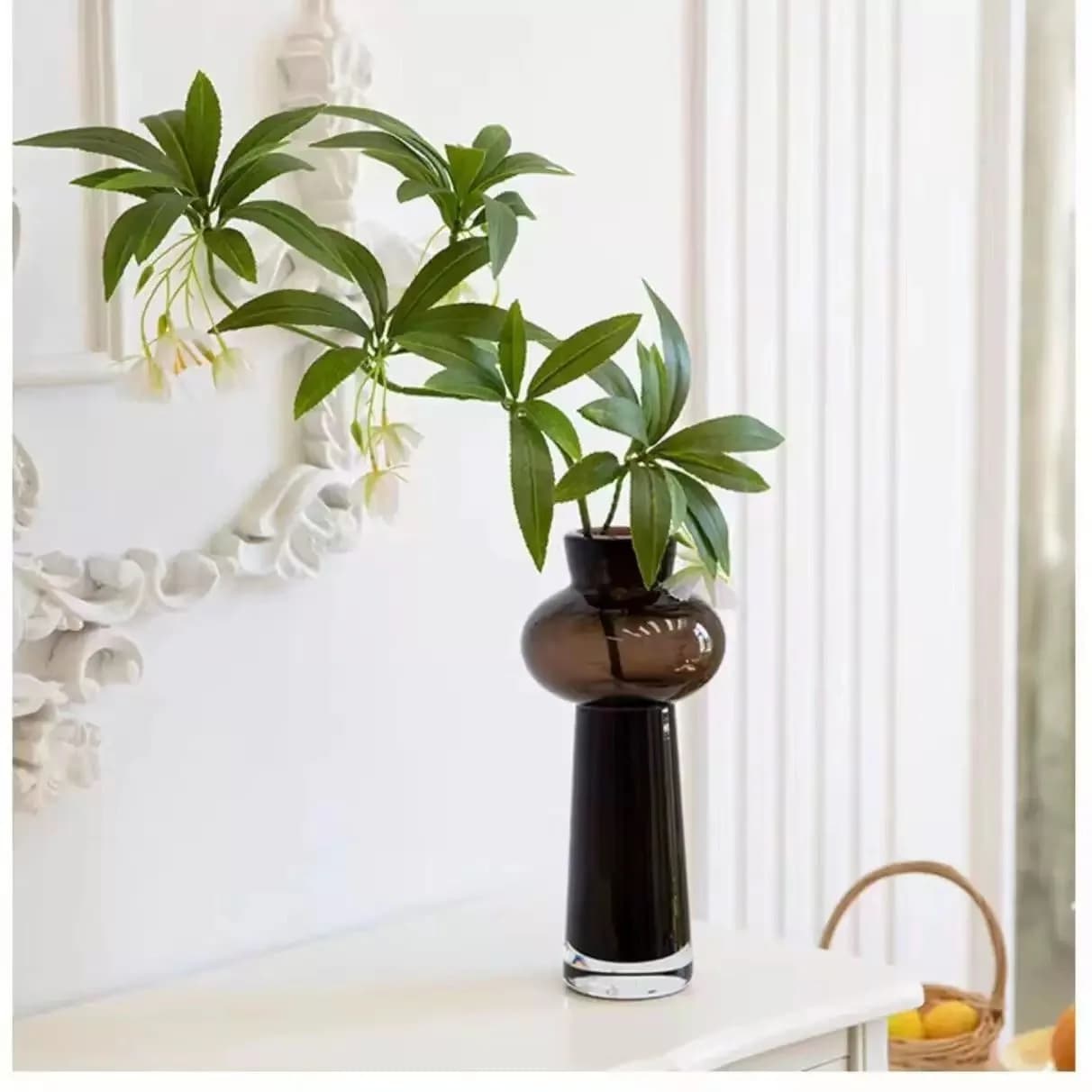 HYS antique glass vase high-quality living room flower arrangement, desktop entrance decorative flower utensil