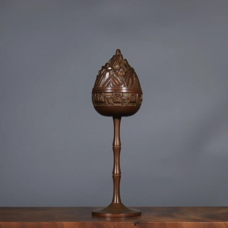 Copper Boshan burner, holder use, coils, sandalwood incense for home, indoor, office, study, te