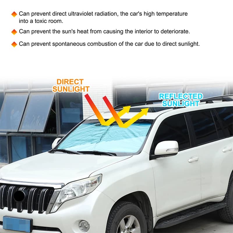 For Toyota Land Cruiser Prado 150 LC150 2010-2020 Silver Tape Car Front Glass Anti-UV Sunshade Car Accessories