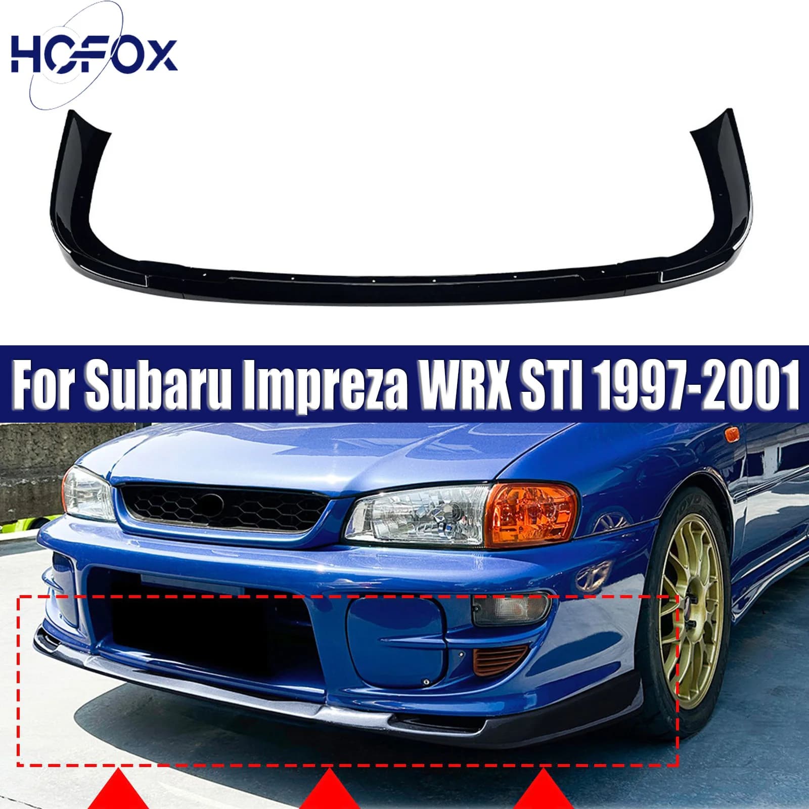 For Subaru Impreza WRX STI 1997-2001 Front Bumper Lip Splitter Diffuser Body Kit Spoiler Bumper Guard Accessories