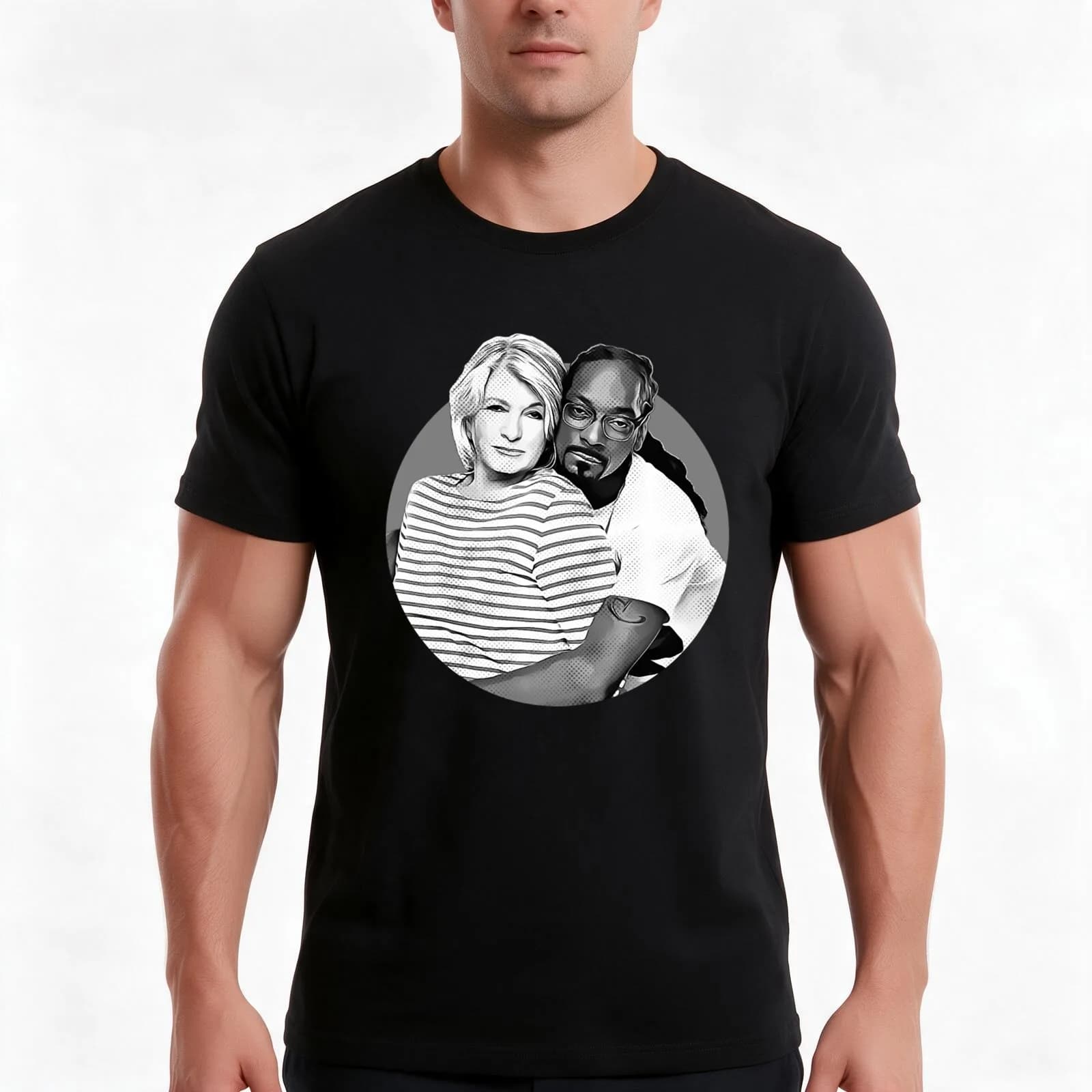Martha Stewart Snoop and Martha T-Shirt, Summer Casual Cotton Tee, Oversized Streetwear Tops, Vintage Graphic Print, 100% Cotton