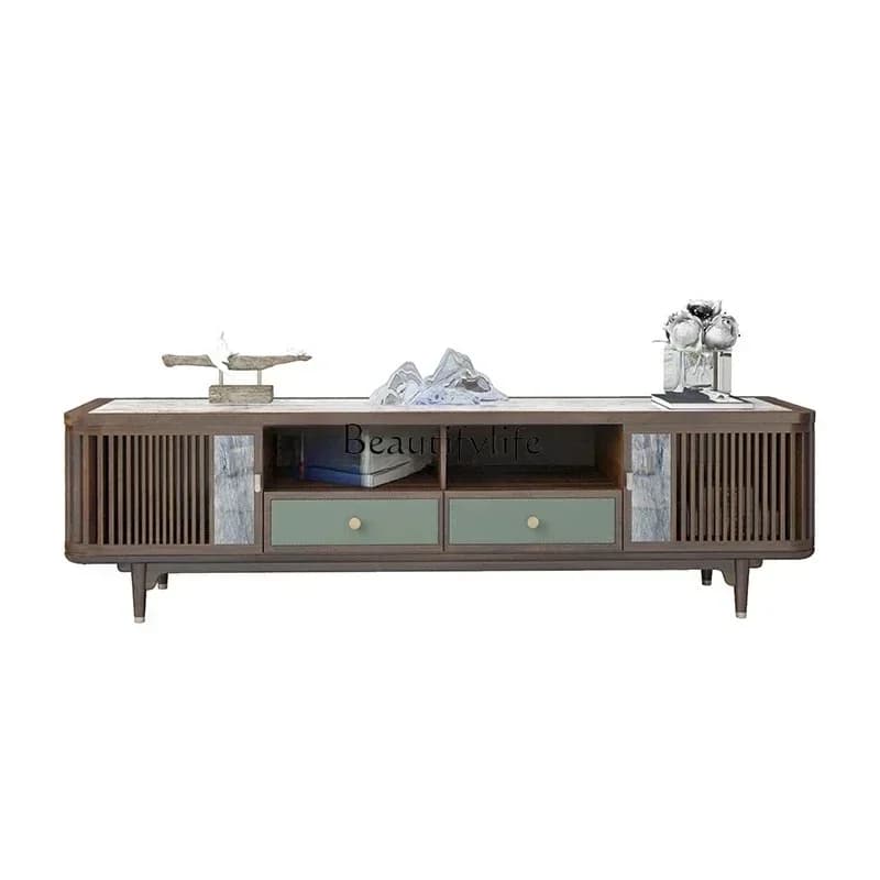 4yj15 New Chinese ebony TV cabinet, all solid wood light luxury living room locker, high-end living room furniture floor cabinet