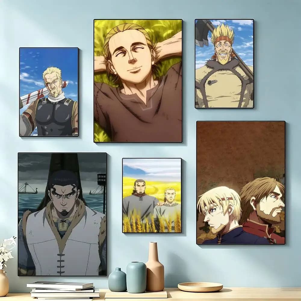 Anime V-Vinland Saga  Poster High Quality Dorm Living Room Aesthetic Wall Decoration Painting Stickers Gift