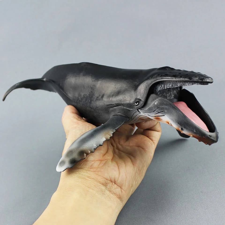 Simulation of marine life, humpback whale, marine animal model, plastic ocean bottom whale, children's toy ornaments