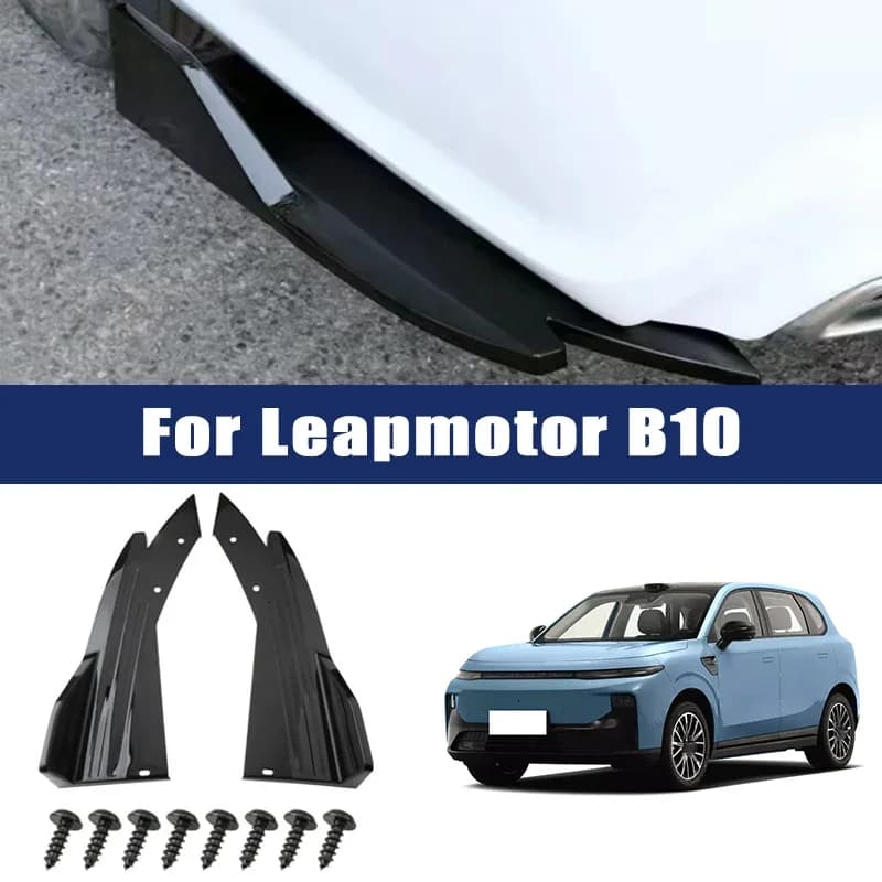 2pcs Car Rear Bumper Spoiler Lip Carbon Fiber Wing Trim Anti-crash Diffuser Side Skirt Wrap Angle Splitter For Leapmotor B10