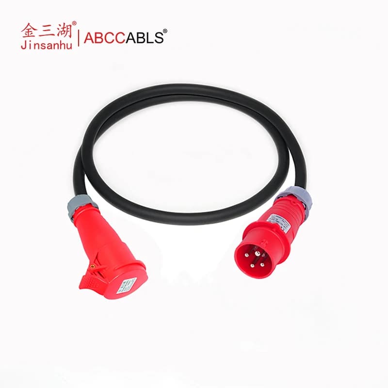 T7354 Male to T7364 Female 4-Pin 16A Red CEE Extension Cord, 3P+PE 380~440V Industrial Power Cable for EU Stage & Construction