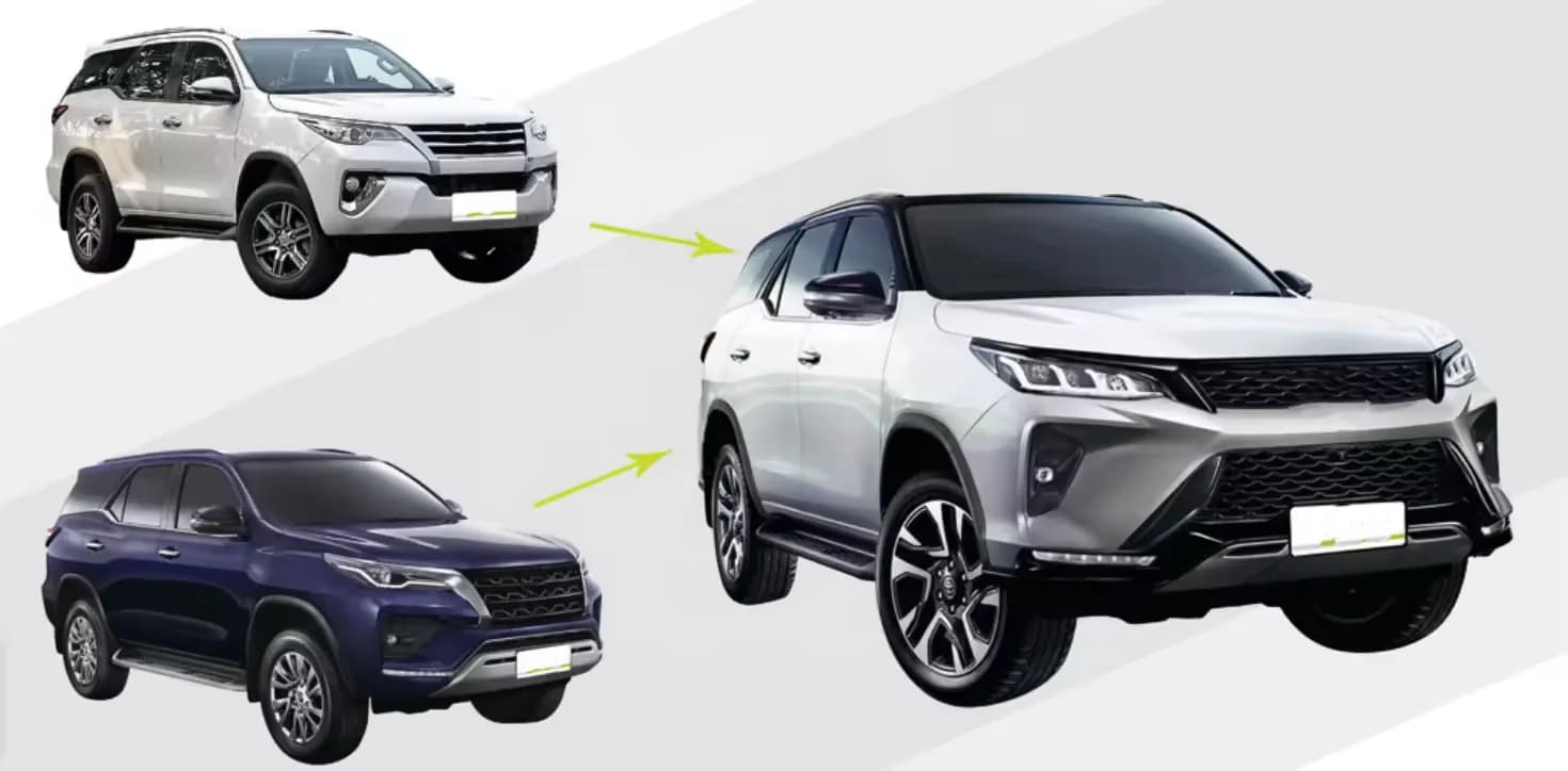 KLT Car Body Kit Parts Body Kits for Toyota Fortuner 2015-2020 Upgrade to Fortuner Legender 2021
