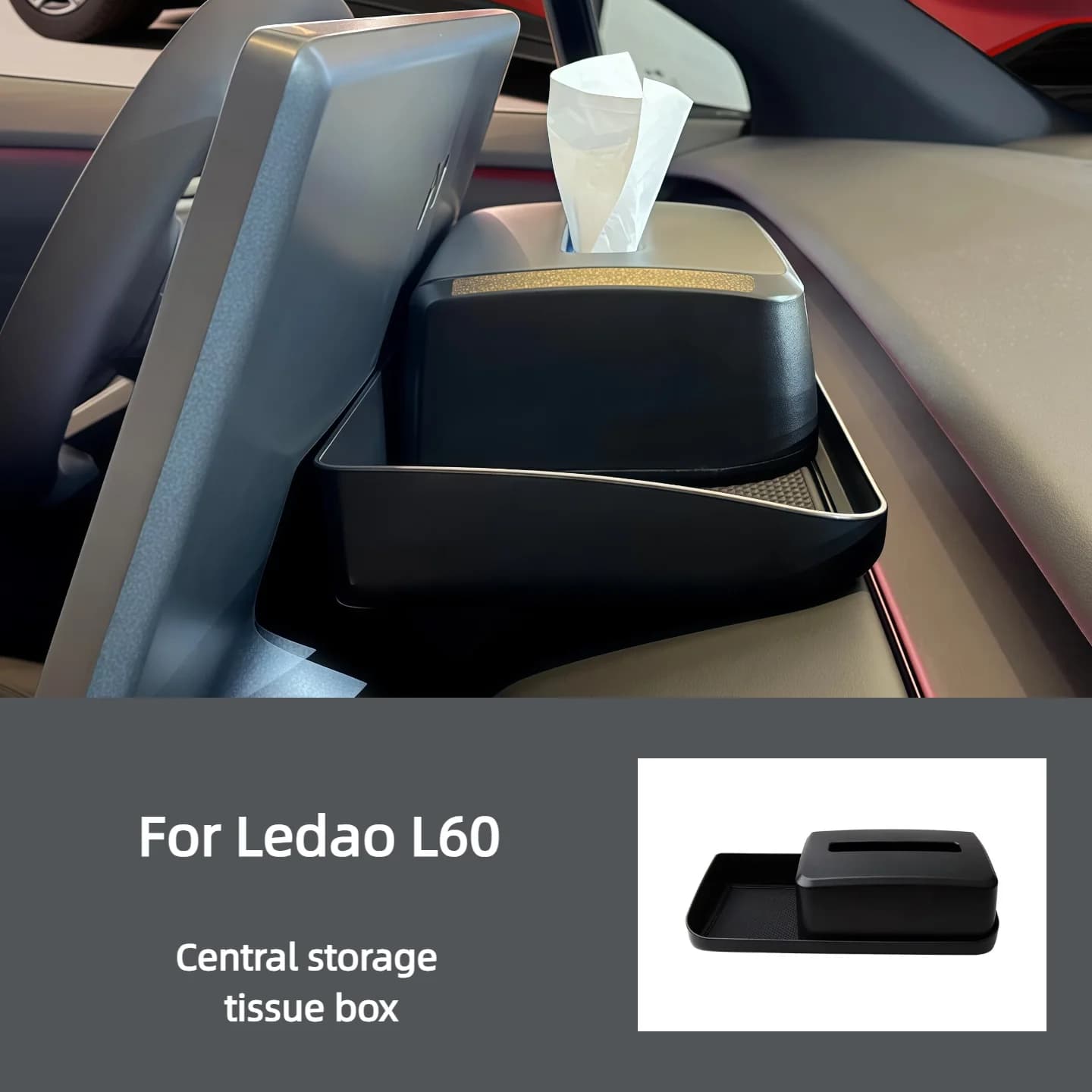 For Ledao L60 Screen Rear Tissue Storage Box ETC Bracket Central Control Storage Car Supplies Modification Accessories