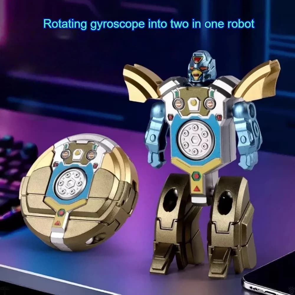 360° Rotating Deformation Robot Fingertip Gyro | Stress Relief Desk Toy & Modern Desktop Decor