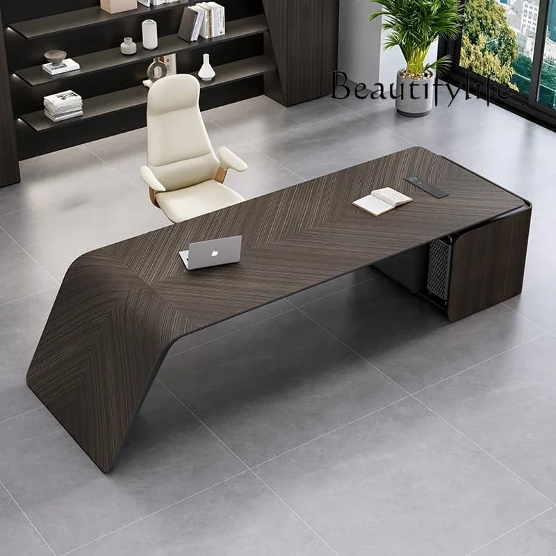 70.9" Modern L-Shape Executive Desk, Home Office Desk with Drawers & Cabinet Modern Computer Desk for Home Business Furniture,