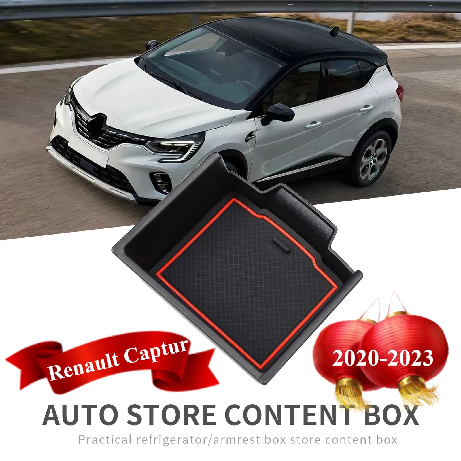 Central Armrest Box Storage for Renault Captur 2020 - 2023 for Mitsubishi ASX 2023 Center Console Tray Organizer Tidying