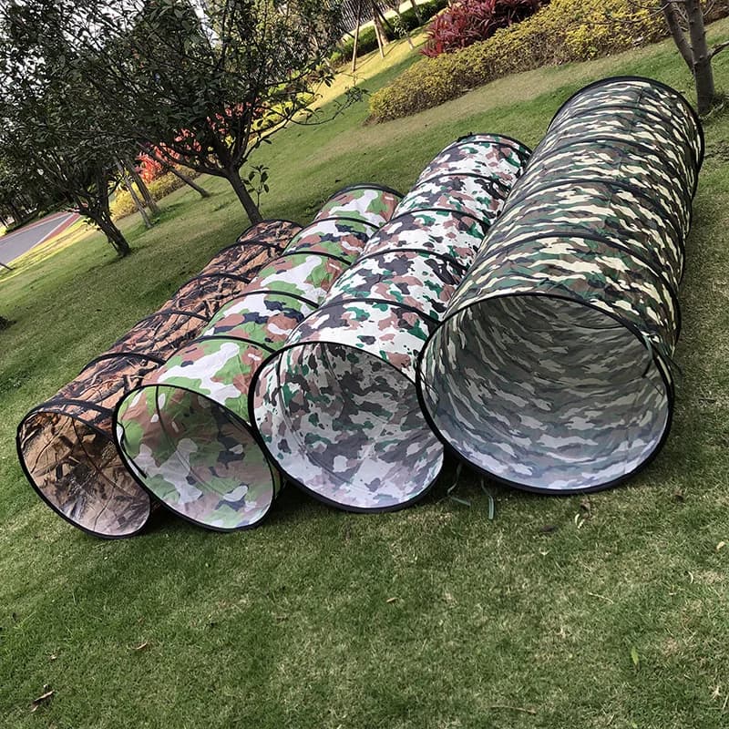 Camouflage crawling tunnel tube drilling body intelligent sensory integration training equipment