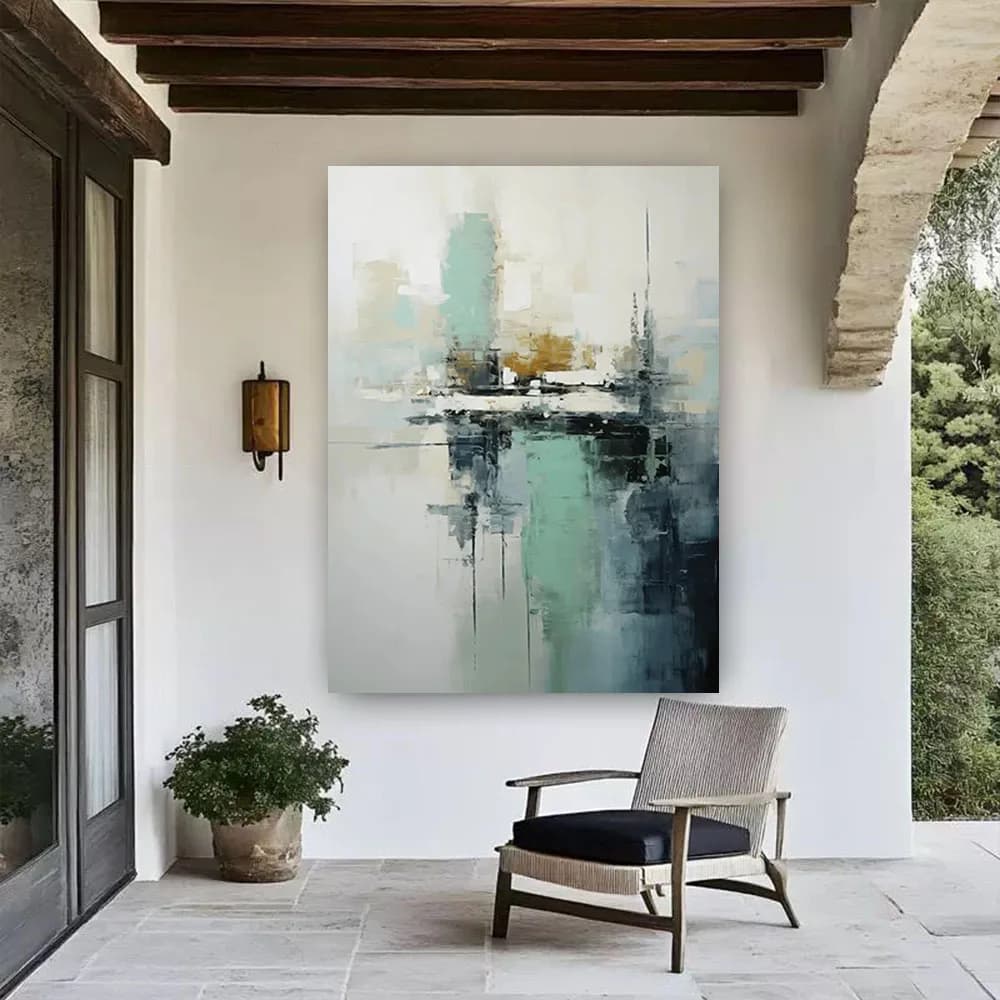 Abstract Urban architectural landscape canvas picture Modern Interior decor wall Paintings Color knife painting Home Decor wall