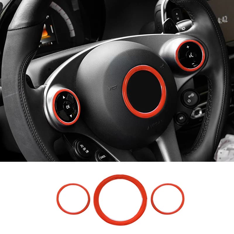 for Smart 453 Fortwo 453 Forfour 2020 2019 2018 Steering Wheel Panel Decoration Ring Car Accessories Interior Cover Stickers