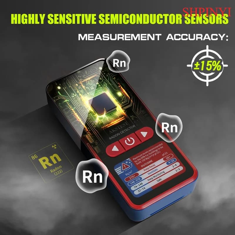 2025 hot sale Radon  Detector  OEM Smart Air Quality Radon Semiconductor Sensors Pulsed  Alpha Spectrometry Detector