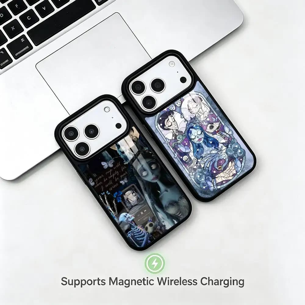 Cartoon Tim Burtons Corpse Bride  gift Phone Case For iPhone17,16,15,14,13,12,11 Plus,Pro Supports Magnetic Wireless Charging
