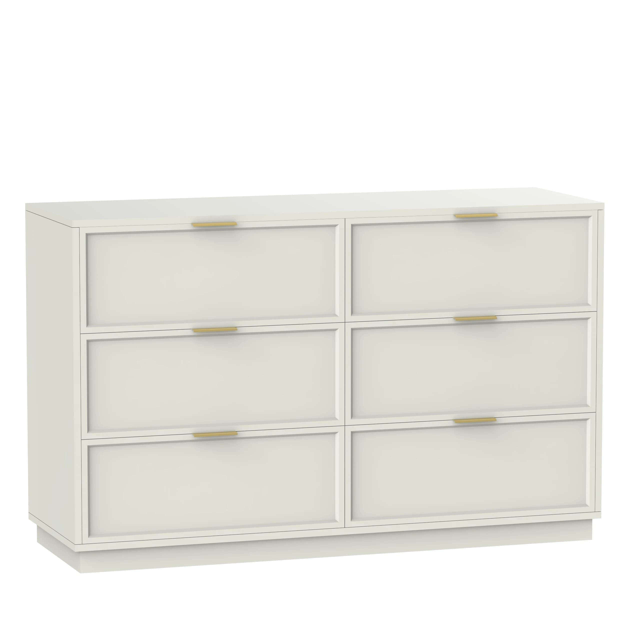xx-Modern 6 Drawer Dresser Wide Large Storage Chest of Drawers for Living Room*