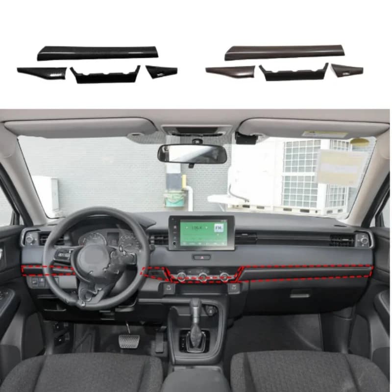 For Honda XR-V  HR-V Vezel 2022 2023 2024 Center Console Trim Cover Glove Instrument Stickers Car Decoration