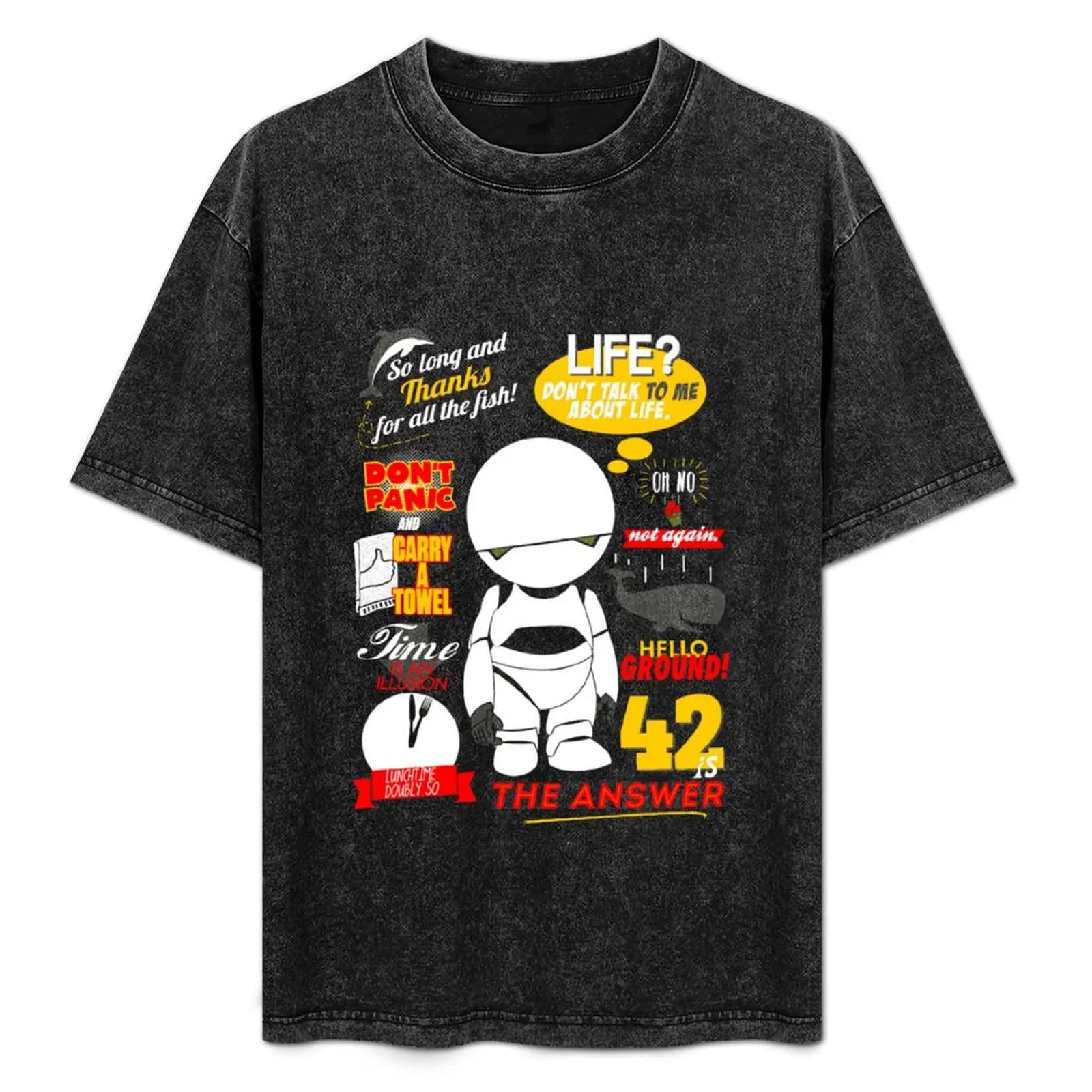 Hitchhikers Guide To The Galaxy 1 T-Shirt anime shirt vintage graphic tee mens cotton t shirts