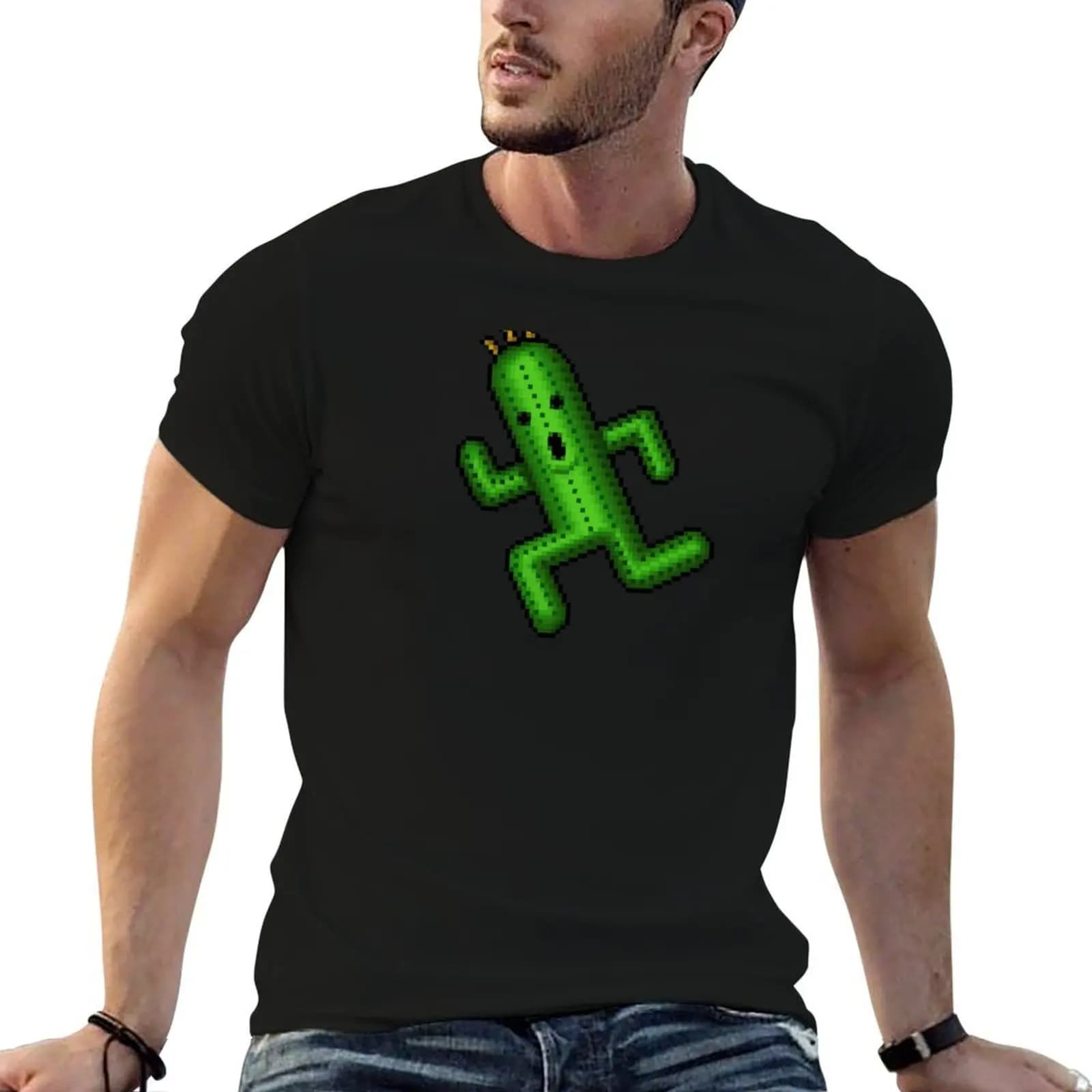 Pixelart Cactuar T-Shirt oversize t-shirts man custom t shirt anime shirts men