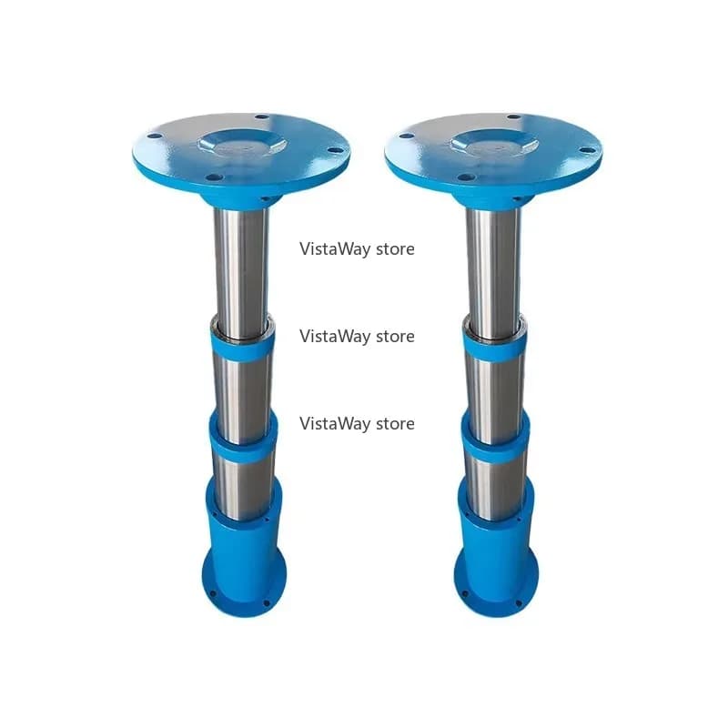 High Precision Multistage Telescopic CJT14 Substitute Head Flange Tie Rod 3 Stages Double Acting Hydraulic Cylinder