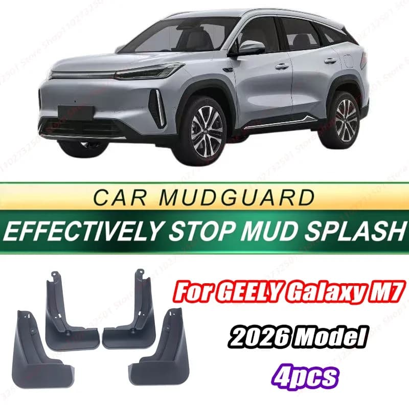 For GEELY Galaxy M7 2026 Model 4PCS Front Rear Mud Flaps Splash Guards Fender Mudguards Auto Accessories