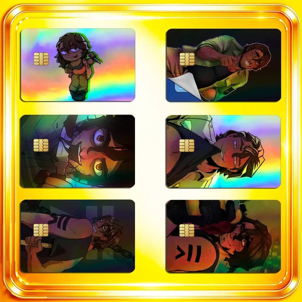For YKMET Strade Credit Bank Sticker ID Access Card Cover Skin Rainbow Color Laser Stickers Film