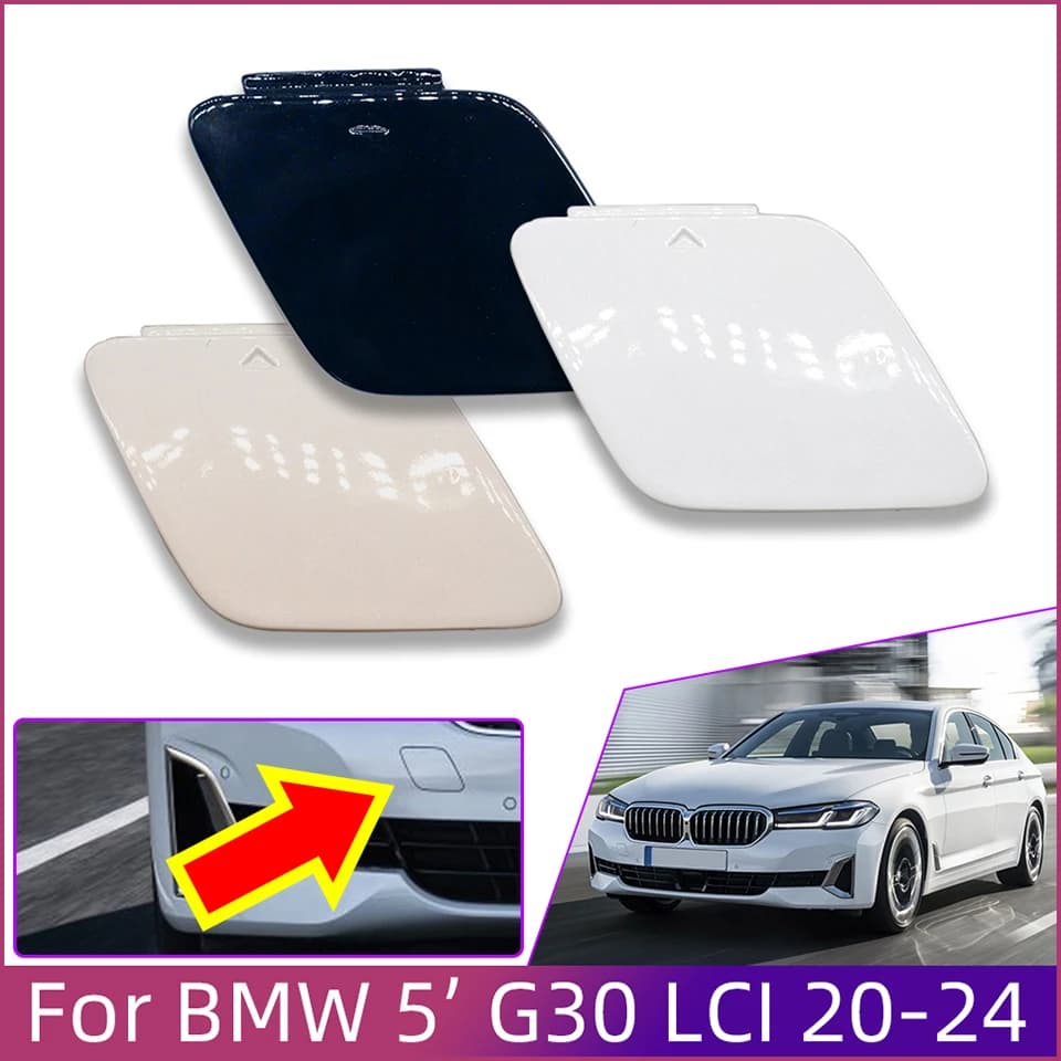 Front Bumper Tow Hook Cover For BMW 5 G30 LCI 2020-2024 Hauling Trailer Shell Bumper Decoration Cap 51119852209 51115A29948