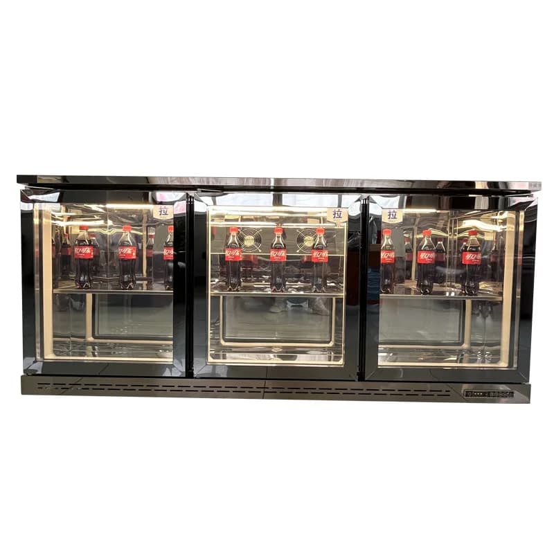 Stainless steel bar beer cabinet, table-type beverage refrigerated display freezer