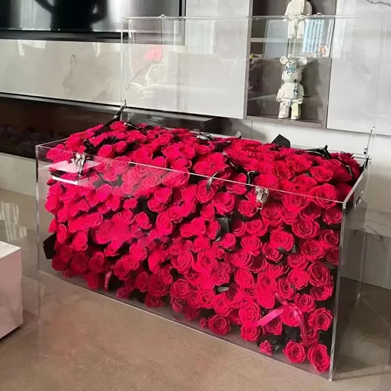 Eternal flower high-end real flower coffee table rose gift box ornament