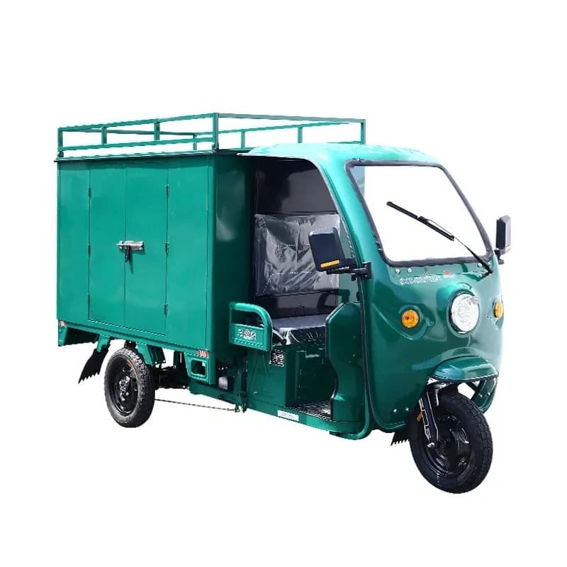 Electric Tricycle with Shed Delivery Semi-Closed Cargo Battery Vehicle Compliant