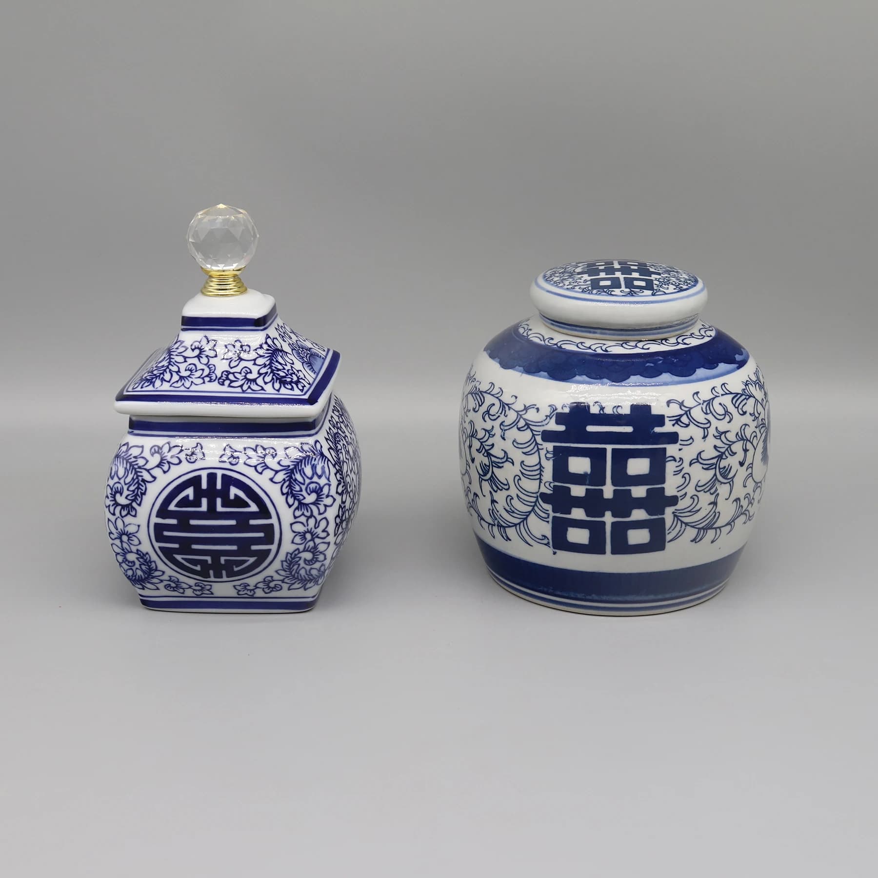 Ceramic canister, Ceramic pot, Blue and white