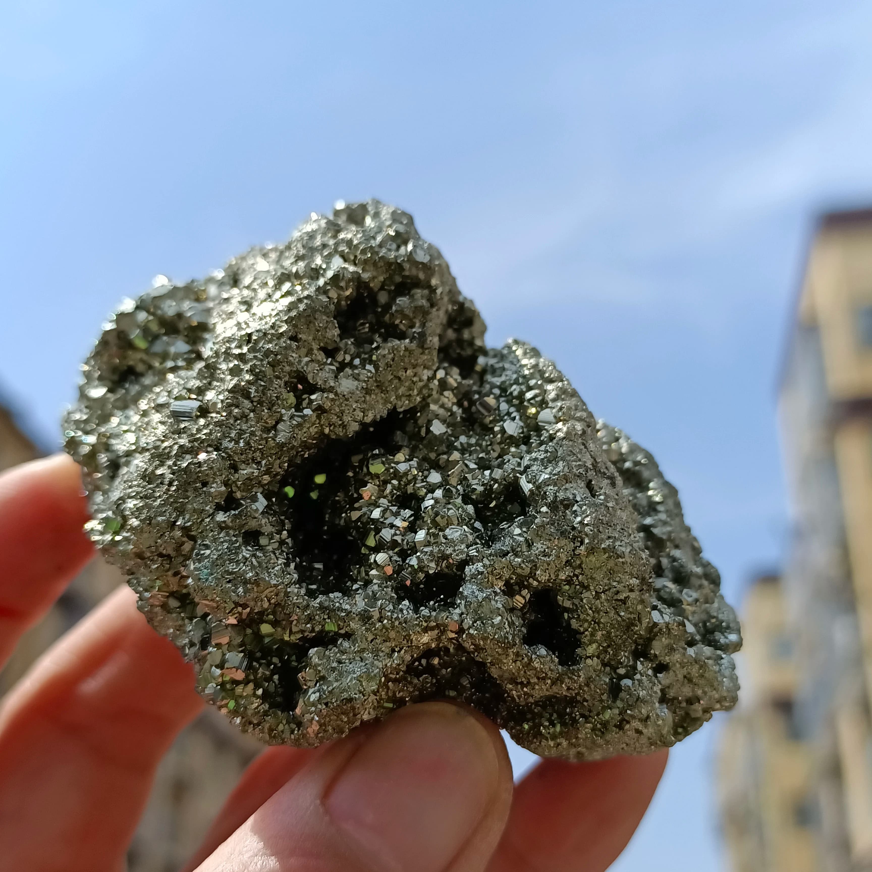 Natural Pyrite Cluster, Quartz Crystal Rough Pyrite Ore Cluster, Mineral Reiki Healing Stone, Energy Meditation Degaussing Decor