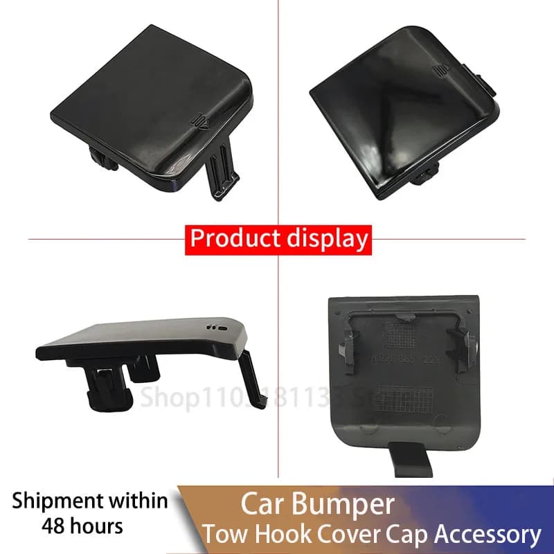 For Mercedes Benz S Class W220 Front Bumper Tow Hook Cover Cap Black Fits 2003-2005 S300 S320 S350 S400 S500 S600 OEM 2208851223