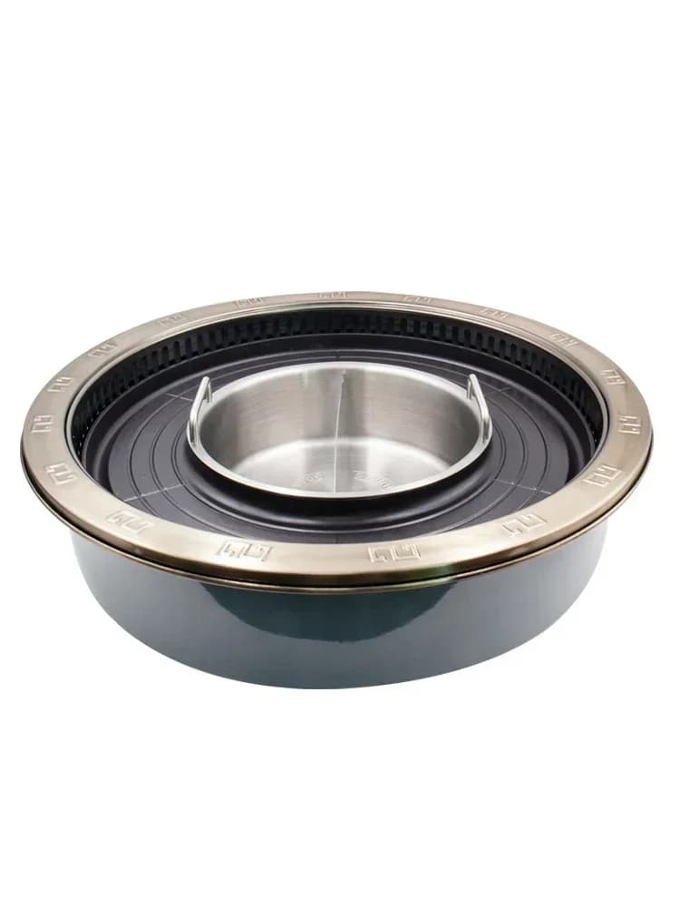 Roast and Rinse Integrated  Commercial Circular Electric Oven Smokeless Hot Pot Table Specially  for Roasting Meat Hot