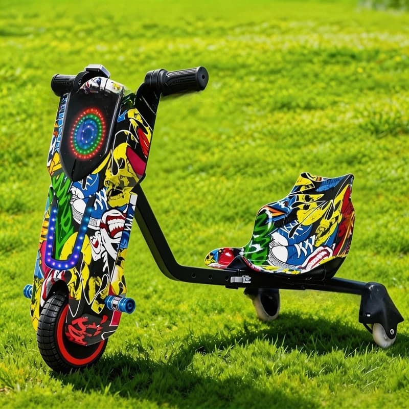 Electric three-wheel drift car Adult retractable long-range tail-flicking kart