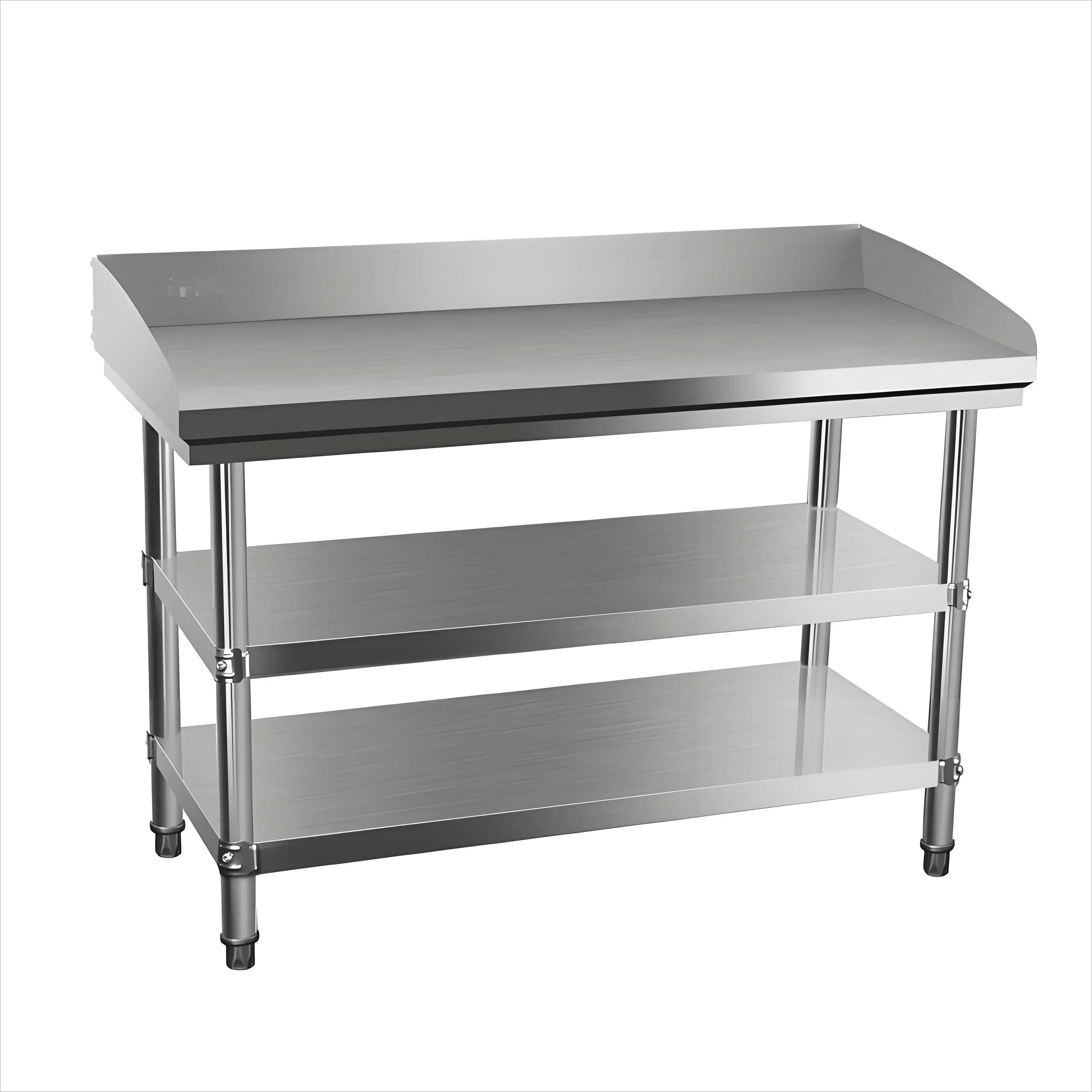 Commercial Kitchen Workbench Stainless Steel with Backsplash Hotel Restaurant
