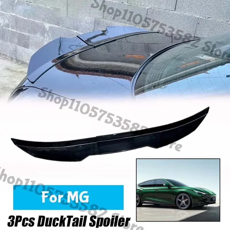 3Pcs Ducktail High Kick Trunk Spoiler For MG Universal Rear Boot Wing For Multi Models Car