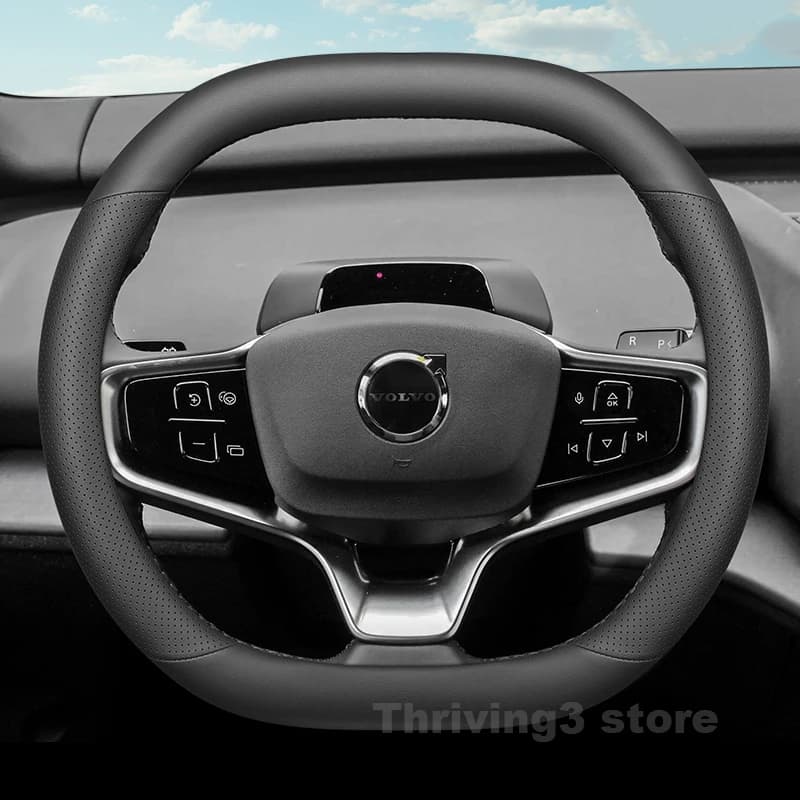 Leather Car Steering Wheel Cover For ALL NEW Volvo EX30 XC70 2025 2026 ultra-thin Auto interior Volvo EX30 Accessories 2025