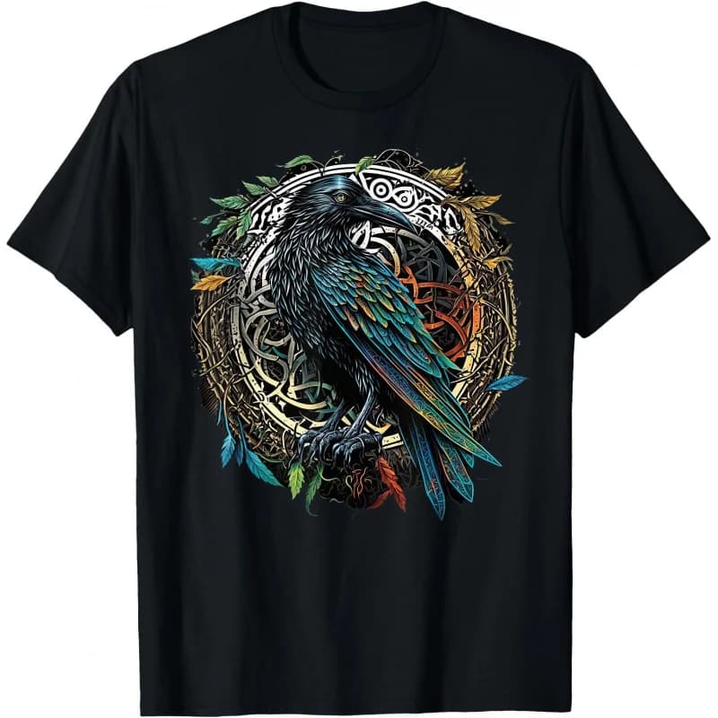 Odins Raven Viking Midgard Thor Valhalla 0413 Nordic Gift T-Shirt Celtic Runes Norse Myths Graphic clothes All size tops