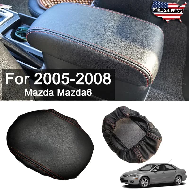 Center Console Armrest Cover For Mazda 6 2005-2008 Microfiber Leather Armrest Lid Protector Restoration Auto Interior Accessorie