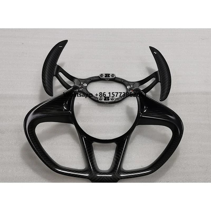 Dry Carbon Fiber Steering Wheels Cover Show Console Interiors Kits for Mclaren 720S Carbon Center Console Trim