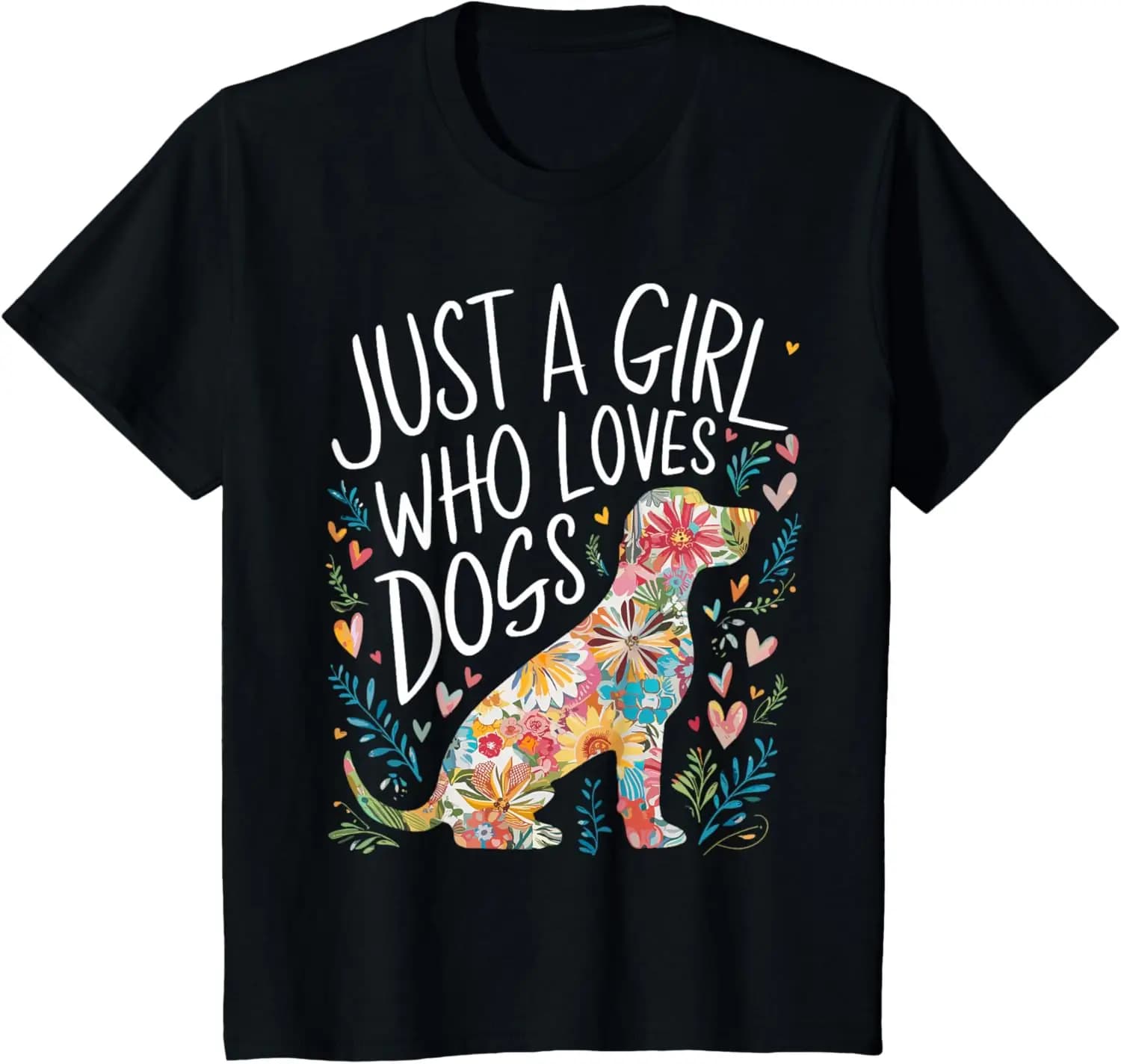Dog Cute Just A Girl Who Loves Dogs T-Shirt 100% Cotton O-Neck Short Sleeve Summer Casual Mens T-shirt Streetwear
