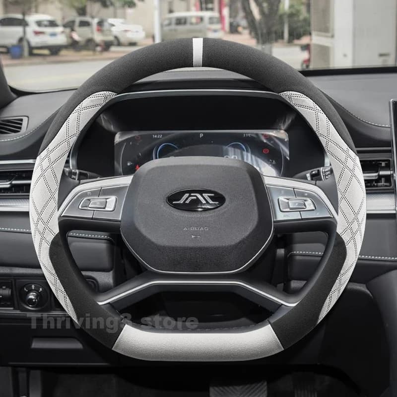 Suede Warm Car Steering Wheel Cover For JAC JS2 JS8 JS4 JS6 T8 T9 A5 PLUS 2025 2024 Winter Auto interior JAC JS4 Accessories