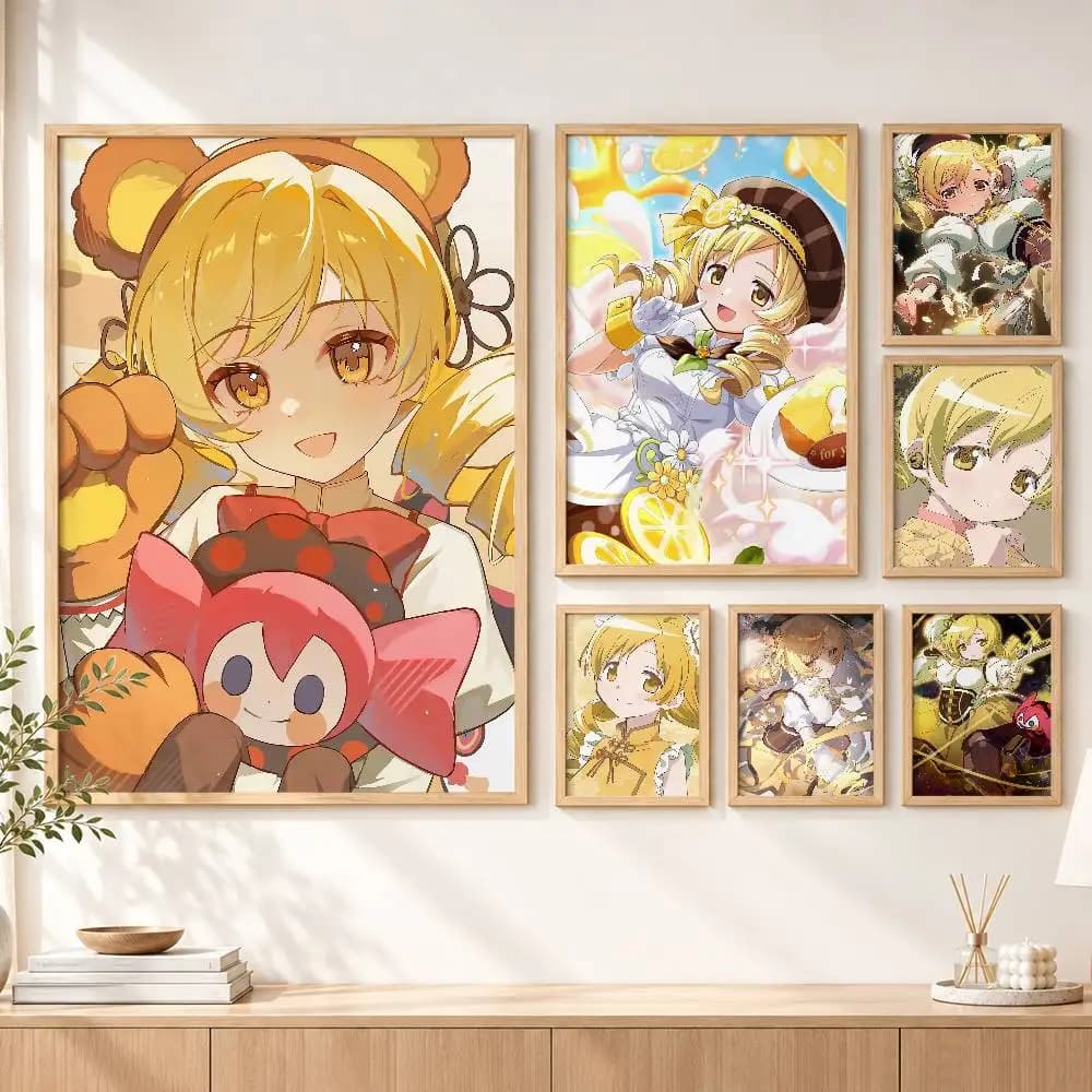 Anime P-Puella Magi M-Mami Tomoe Poster HD Self Adhesive Waterproof Wall Art Ideal for Home Office Dorm Gift Customizable