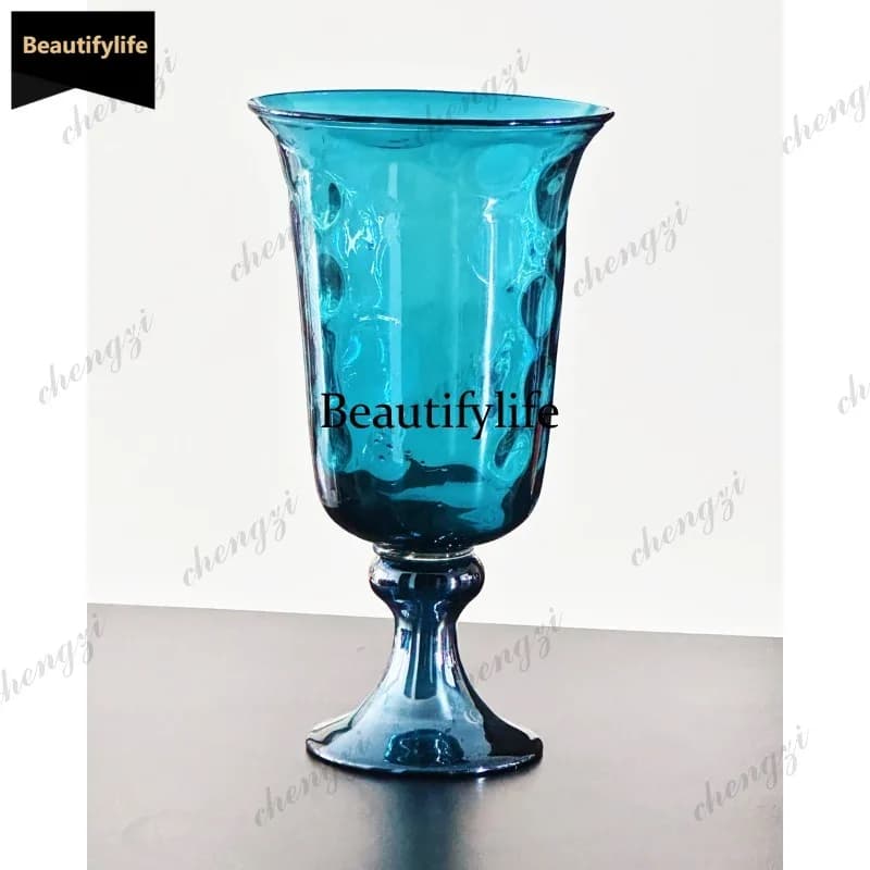 D80 Modern Light Luxury High Sense Living Room Entrance Wide Mouth Large Vase Flower Art Decorative Ornament