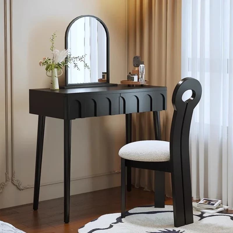 Light Luxury Black Vanity Table Storage Nordic Drawers Modern Dressing Table Desgin European Vestidores Postmodern Furniture
