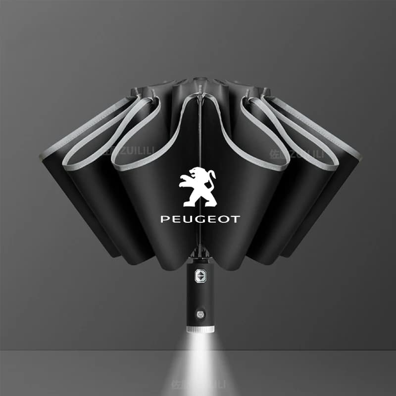 Peugeot 206 207 208 301 307 308 406 408 508 607 2008 3008 4008 5008 RCZ Rifter Car Automatic Folding Windproof Sunshade Umbrella