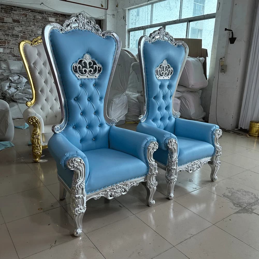 FSDKX Selling White Royal Wedding Couple Chairs Crown Sofa in Foshan China for Event Hot