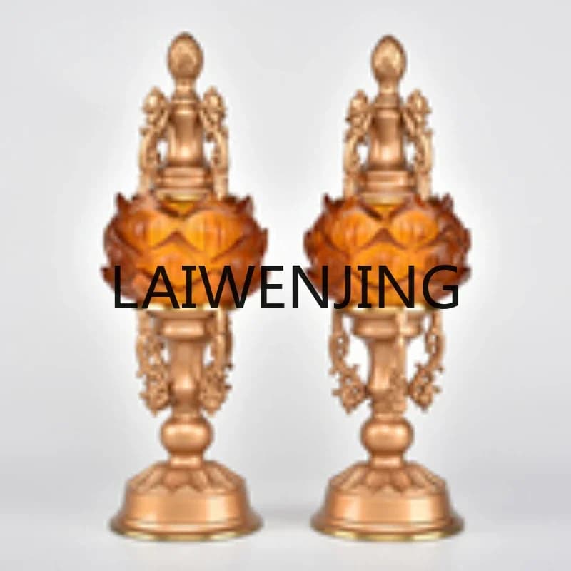 RWJ Copper Colorful Crystal Lotus Buddha Table Lamp Led Plug-in New